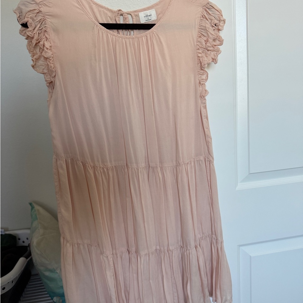 Aritzia Ruffled Sleeve Pink Dress